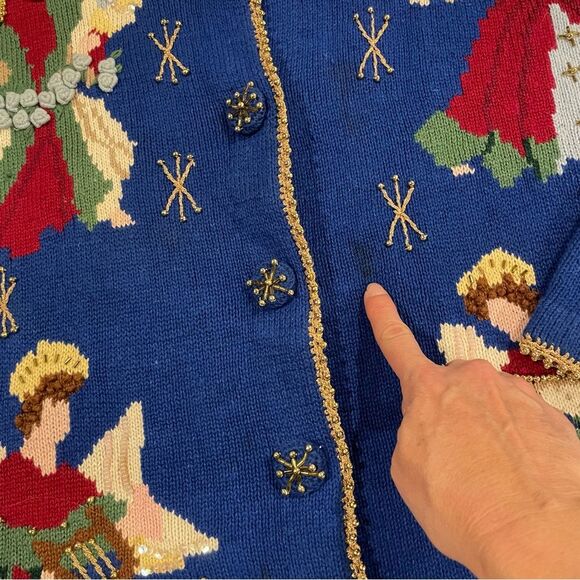 Vintage 90s-80s blue angels 💙 holiday ugly sweater contest winner 🏆 Christmas - Picture 7 of 10